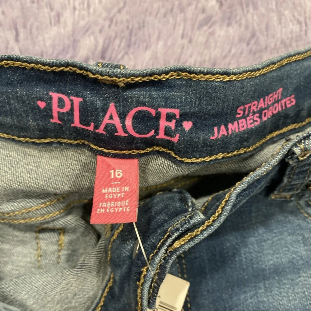 The children's place Jeans Girls Size 16 Straight Blue‎ Stretch New